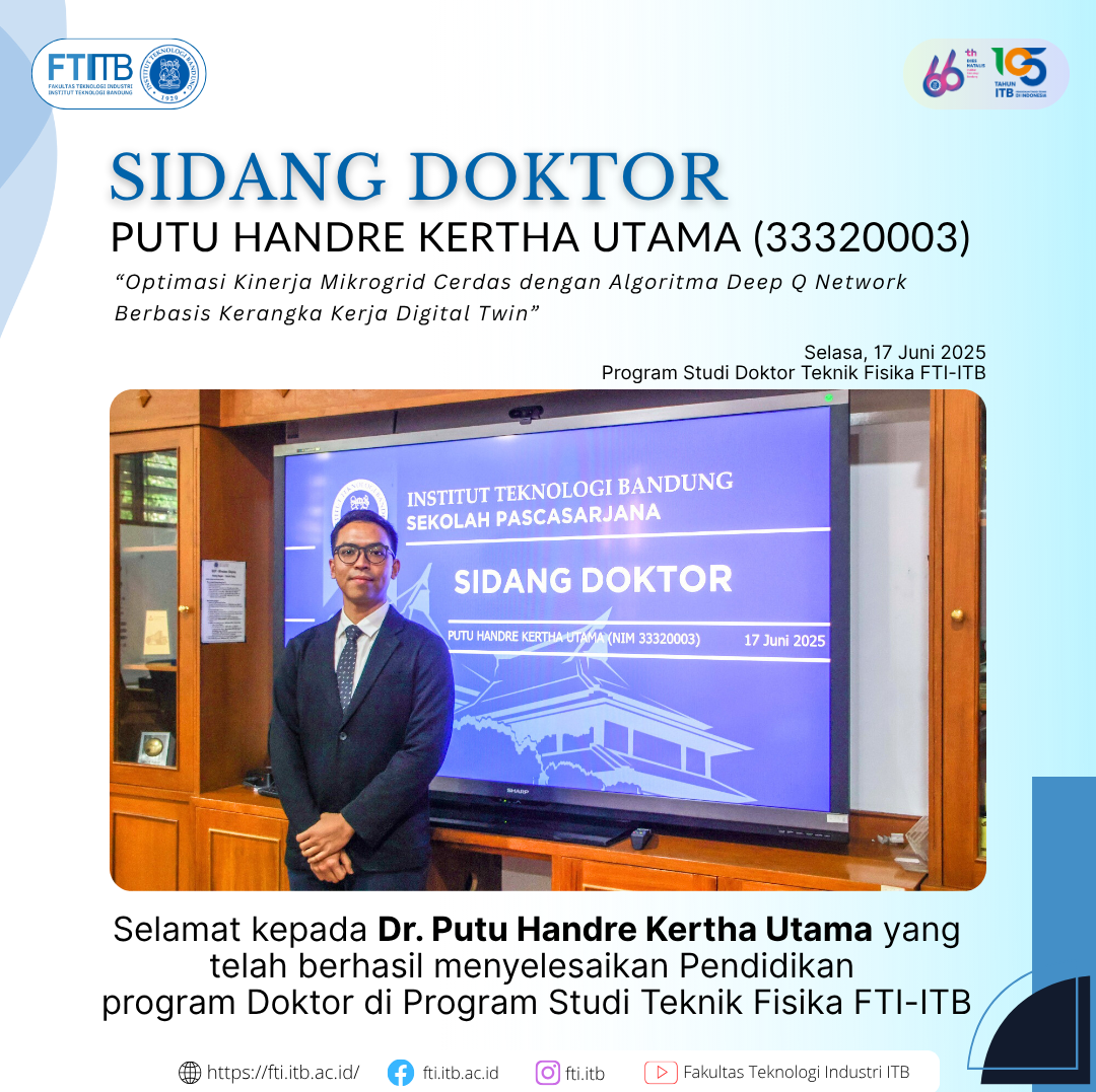 Selamat atas sidang pendidikan Program Doktor FTI-ITB