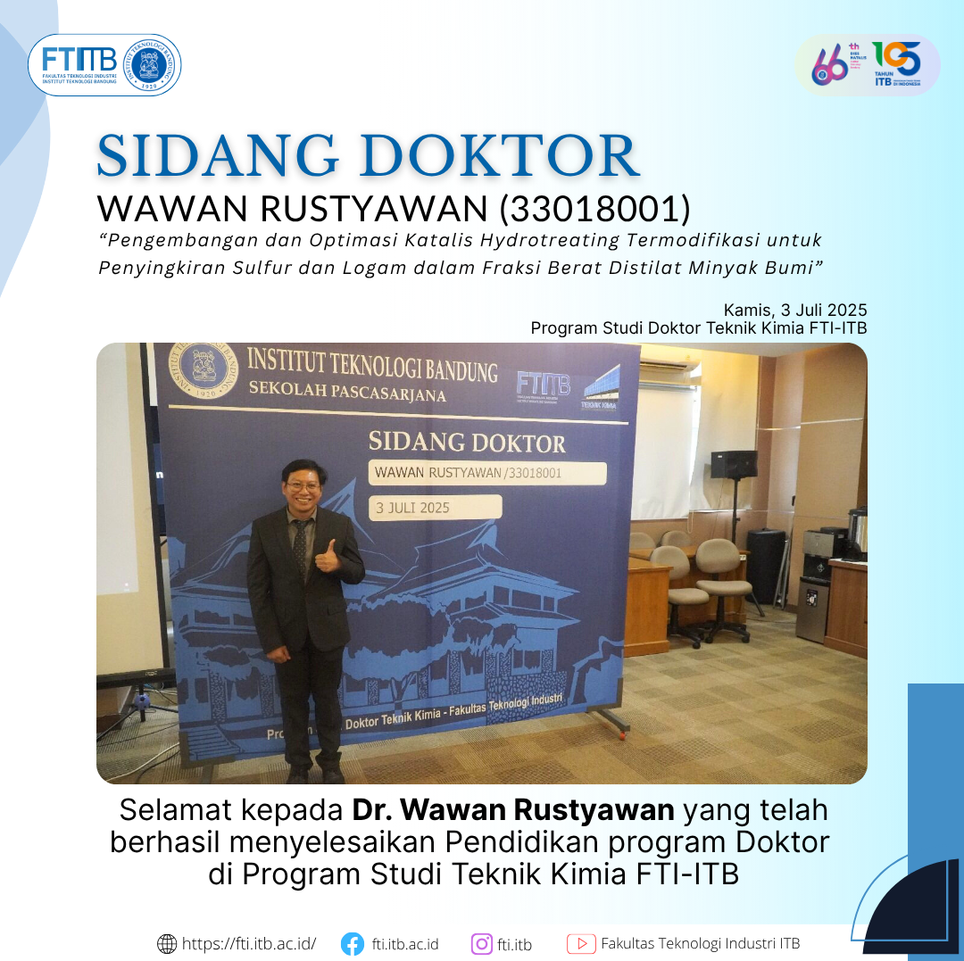 Selamat atas sidang pendidikan Program Doktor FTI-ITB