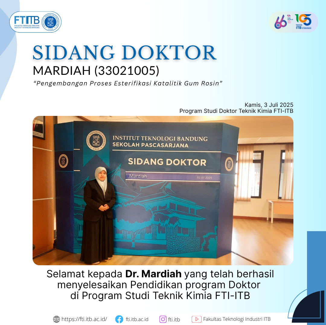 Selamat atas sidang pendidikan Program Doktor FTI-ITB
