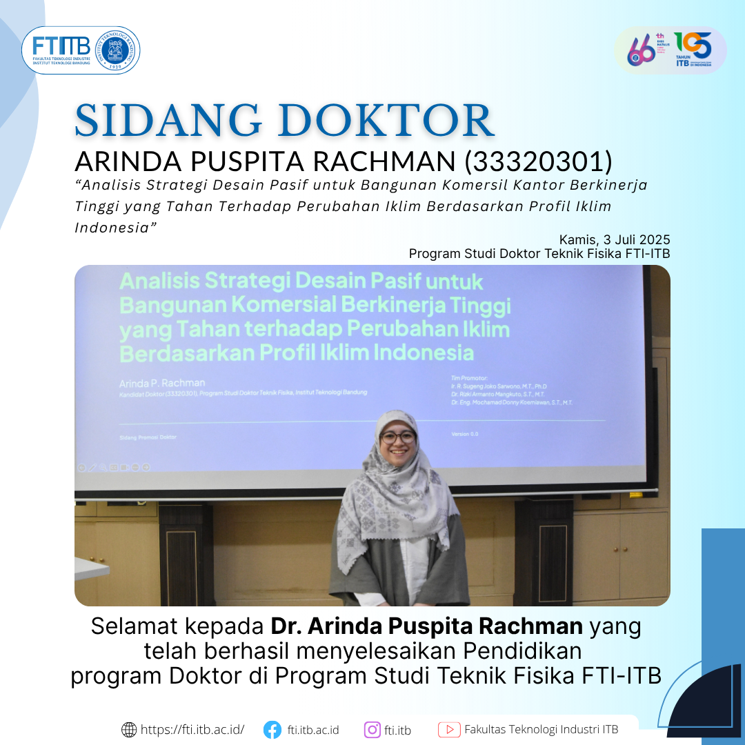 Selamat atas sidang pendidikan Program Doktor FTI-ITB
