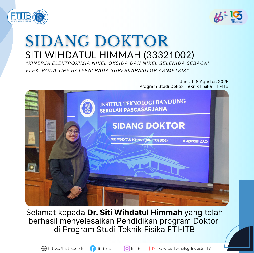 Selamat atas sidang pendidikan Program Doktor FTI-ITB